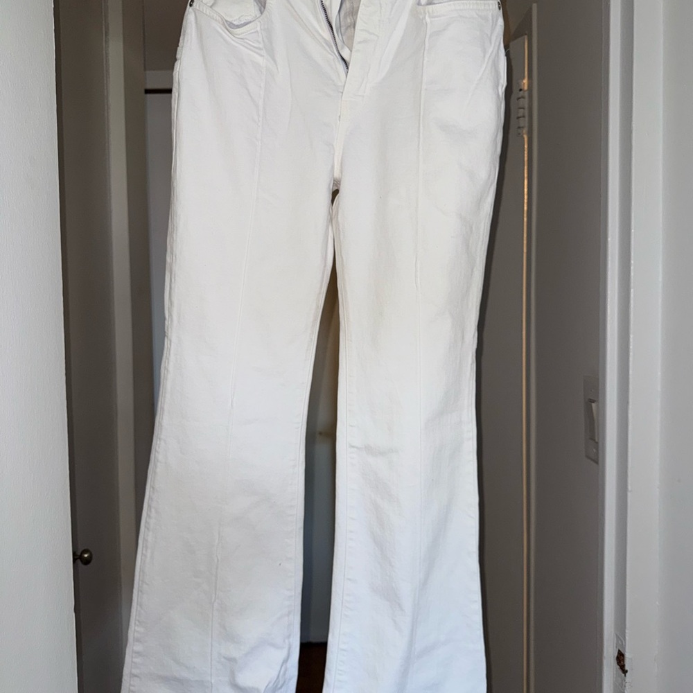 REVICE Women's Cream Flare Jeans